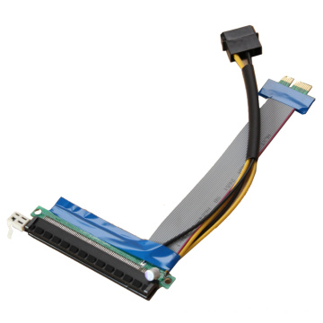 Flat Ribbon Cable Powered PCI-E Riser Card